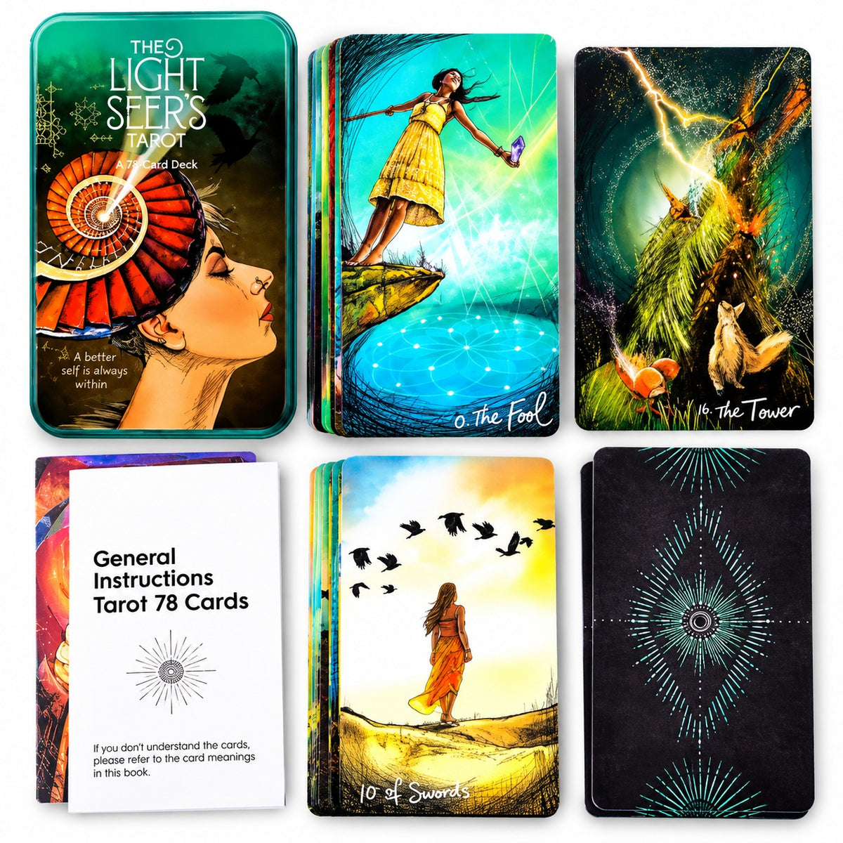 The Light Seers Tarot Card Deck In A Tin - Wildlings Crystals South Africa