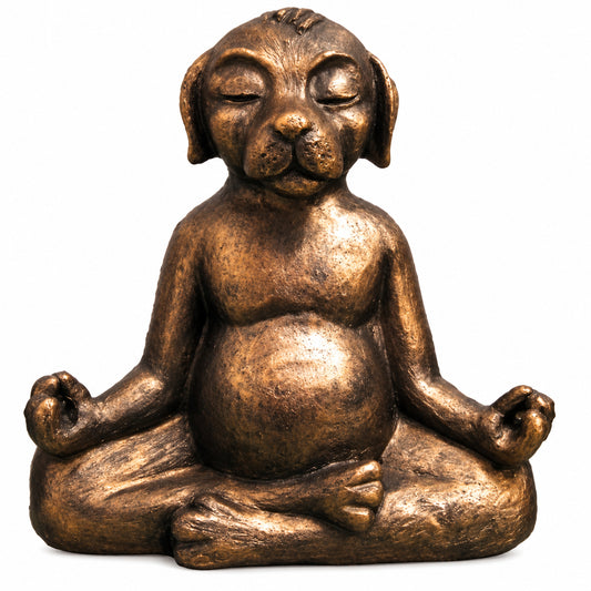 MEDITATING DOG STATUE