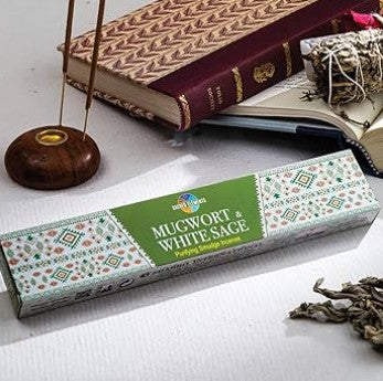 MUGWORT & WHITE SAGE INCENSE STICKS - SACRED ELEMENTS