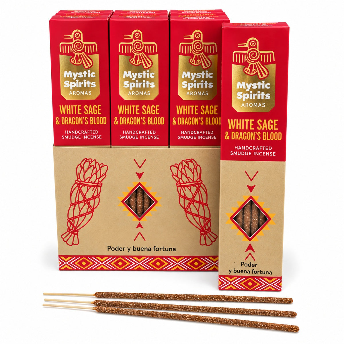 MYSTIC SPIRITS WHITE SAGE & DRAGONS BLOOD INCENSE STICKS