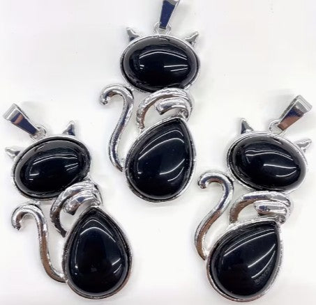 Black Onyx Cat Pendant - Wildlings Crystals South Africa