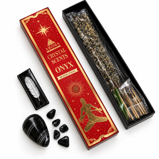 BLACK ONYX CRYSTAL SCENTS INCENSE SMUDGE STICKS