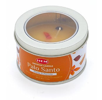 HEM PALO SANTO SMUDGE CANDLE IN A TIN (90 g)