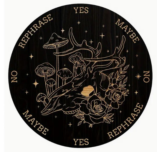 MYSTICAL BLACK WOODEN YES/NO PENDULUM BOARD 20 cm