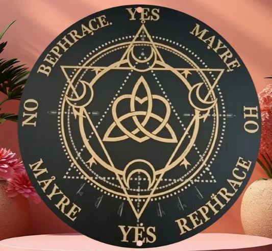 TRIQUETRA BLACK WOODEN YES/NO PENDULUM BOARD 25 cm