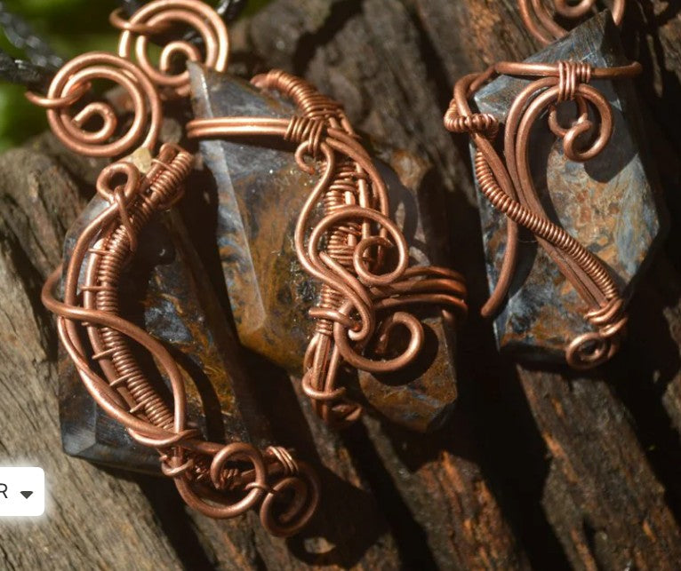 PIETERSITE COPPER WIRE WRAPPED NECKLACE - INTUITION