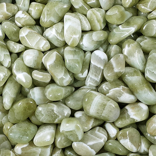 PRASIOLITE TUMBLED POCKET STONE - GOOD FORTUNE