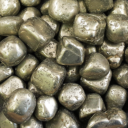 PYRITE TUMBLED POCKET STONES - WEALTH & ABUNDANCE