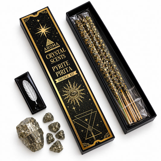 PYRITE CRYSTAL SCENTS INCENSE SMUDGE STICKS