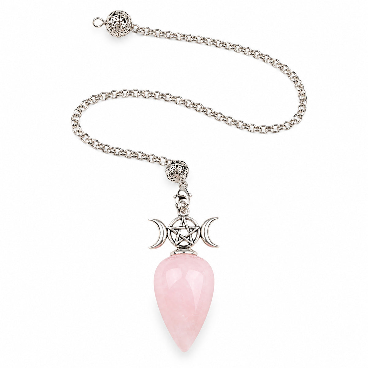 ROSE QUARTZ TRIPLE MOON PENDULUM
