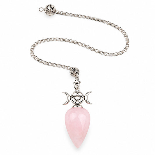 ROSE QUARTZ TRIPLE MOON PENDULUM