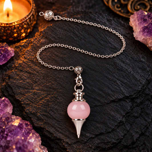 ROSE QUARTZ ROUND PENDULUM