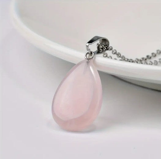 ROSE QUARTZ PENDANT NECKLACE - SELF LOVE