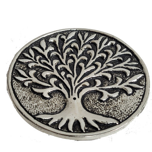 ROUND TREE OF LIFE METAL INCENSE BURNER
