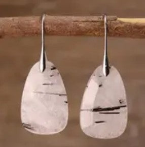 RUTILATED QUARTZ FACETED EARRINGS - MANIFESTATION