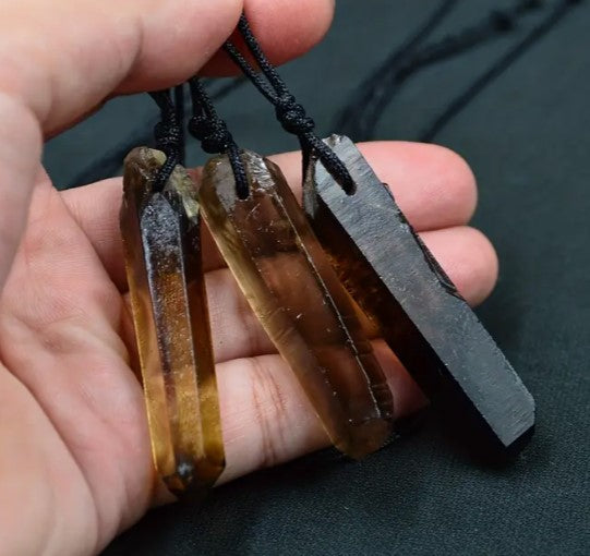 SMOKY QUARTZ ROUGH ADJUSTABLE NECKLACE - GROUNDING & PROTECTION