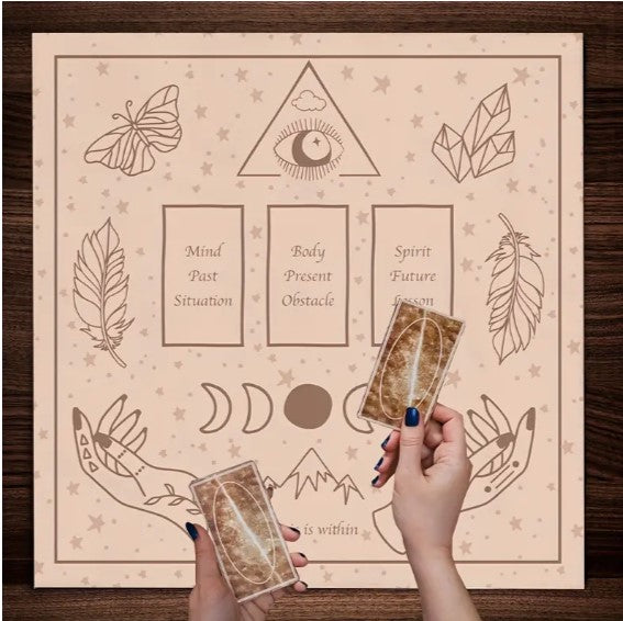 Pink Moon Phase Tarot Reading Cloth (49 cm X 49cm) - Wildlings Crystals South Africa