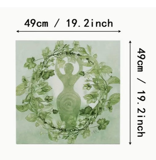 GREEN GODDESS FLORAL ALTAR CLOTH (49cm x 49cm)