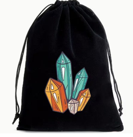 TAROT CARDS CRYSTALS VELVET POUCH