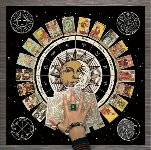 SUN GOD & ZODIAC SIGNS ALTAR CLOTH (75cm x 75cm)