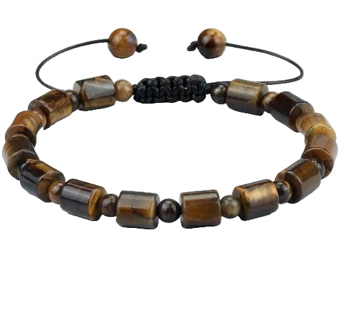 TIGER EYE NUGGET BRACELET ADJUSTABLE - PROTECTION & COURAGE