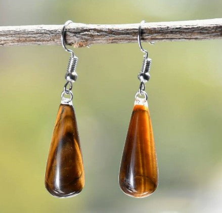TIGER EYE DROP EARRINGS - COURAGE