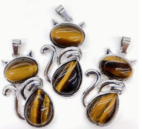 TIGER EYE CAT PENDANT - COURAGE