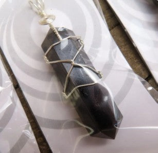 DOUBLE TERMINATED BLACK TOURMALINE PENDANT - PROTECTION & PROSPERITY