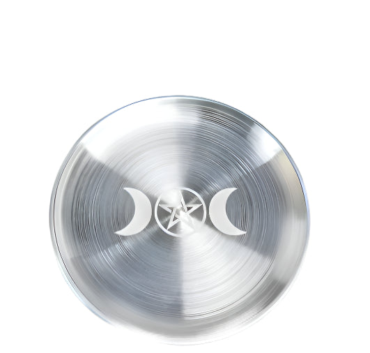 TRIPLE MOON ALTAR METAL SILVER PLATE/TRAY 14 cm