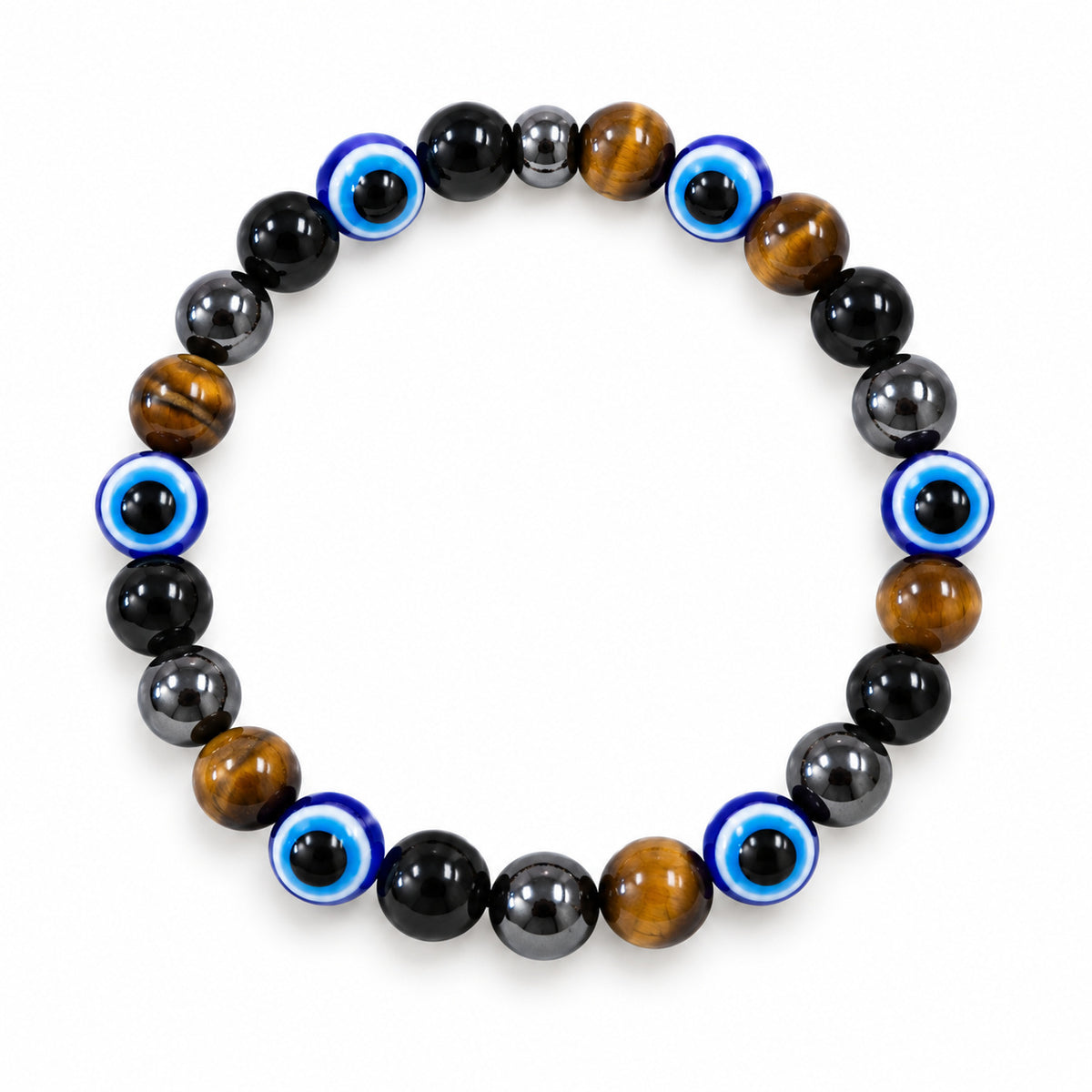 AGAINST EVIL EYE TRIPLE PROTECTION BRACELET 8 mm