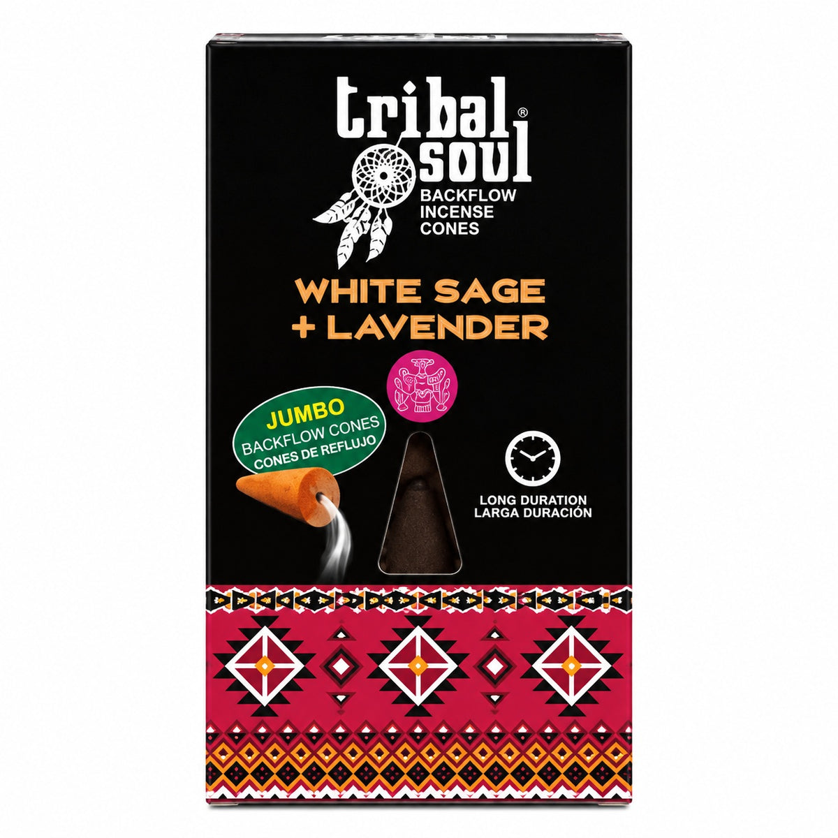 TRIBAL SOUL WHITE SAGE & LAVENDER BACKFLOW INCENSE CONES