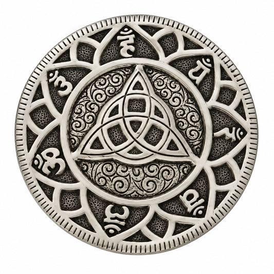 ROUND METAL CELTIC KNOT INCENSE BURNER