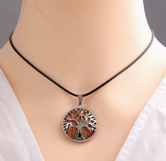 Unakite Jasper Tree Of Life Necklace - Wildlings Crystals South Africa