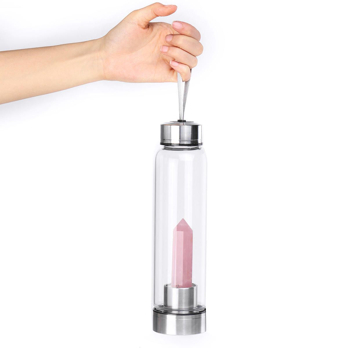 ROSE QUARTZ WATER BOTTLE - LOVE