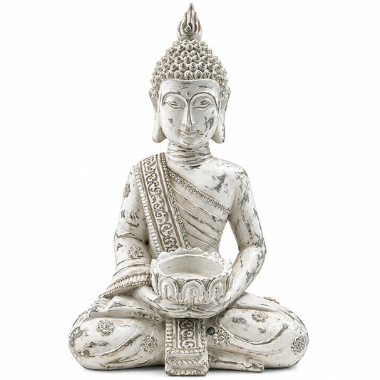 BUDDHA WHITE MEDITATION STATUE