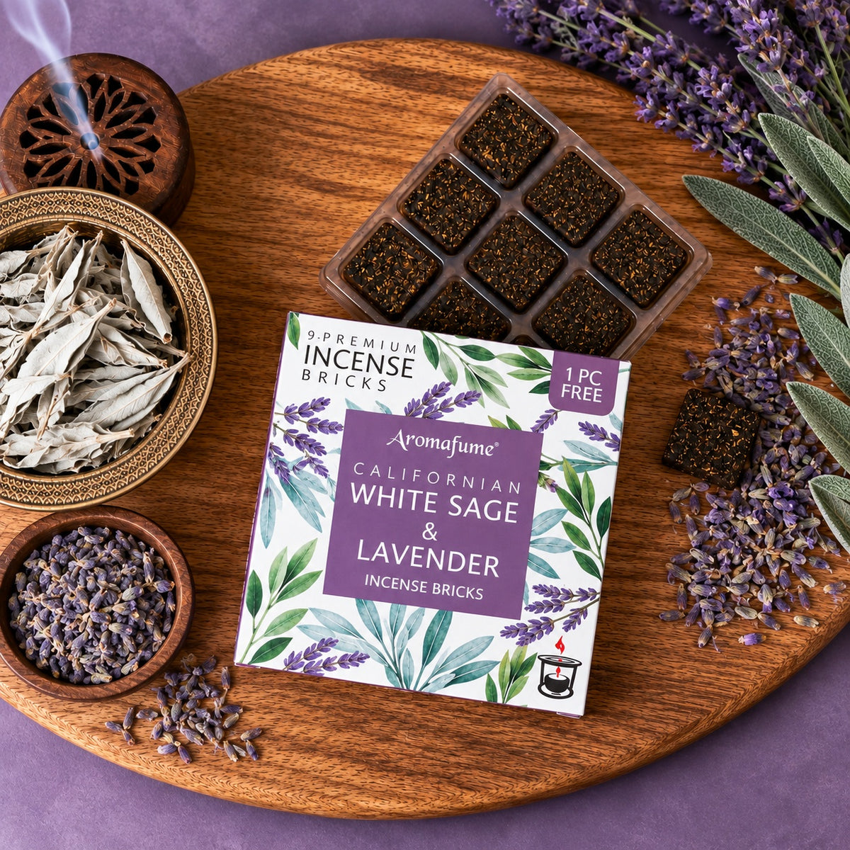 INCENSE BRICKS - WHITE SAGE & LAVENDER