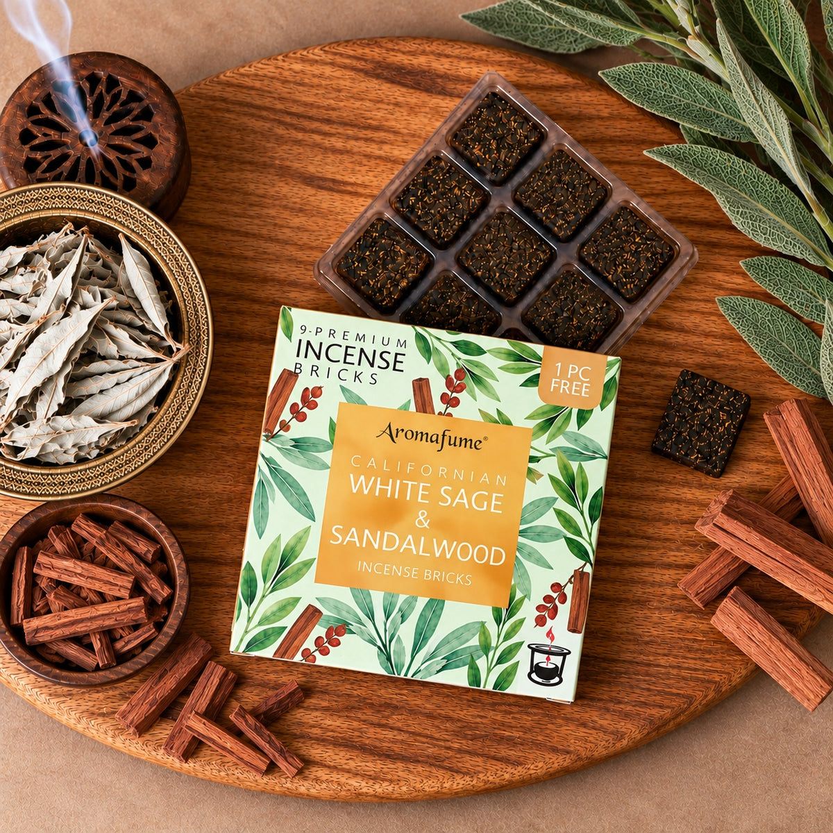 INCENSE BRICKS - WHITE SAGE & SANDALWOOD