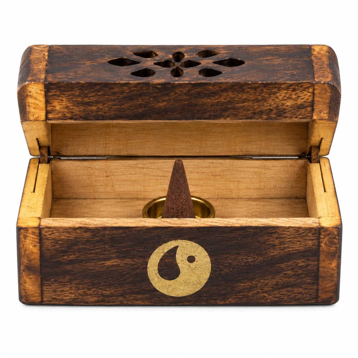 WOODEN CONE CHEST BOX BURNER