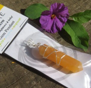 DOUBLE TERMINATED YELLOW CALCITE PENDANT - CONFIDENCE