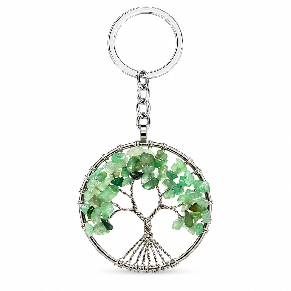 Green Aventurine Tree Of Life Keychain - Wildlings Crystals South Africa