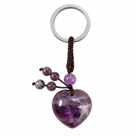 Amethyst Heart Keychain - Wildlings Crystals South Africa