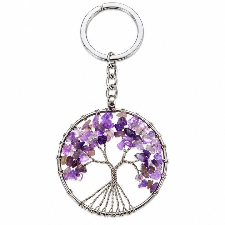 Amethyst Tree Of Life Keychain - Wildlings Crystals South Africa