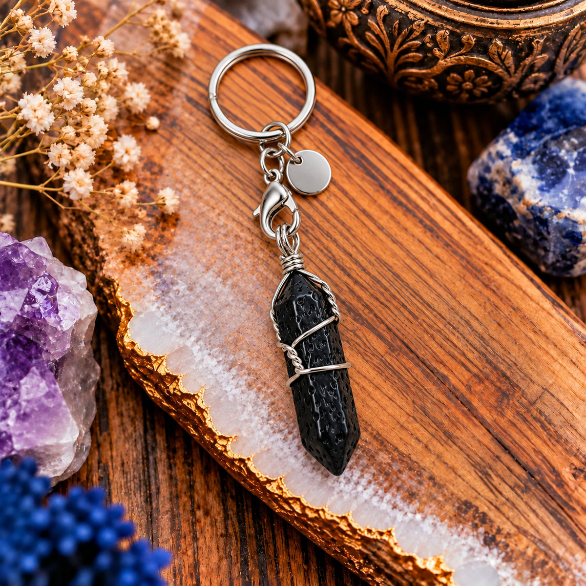LAVA STONE KEYCHAIN - GROUNDING