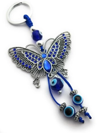 TURKISH EVIL EYE BUTTERFLY KEYCHAIN - WARD OFF EVIL EYE