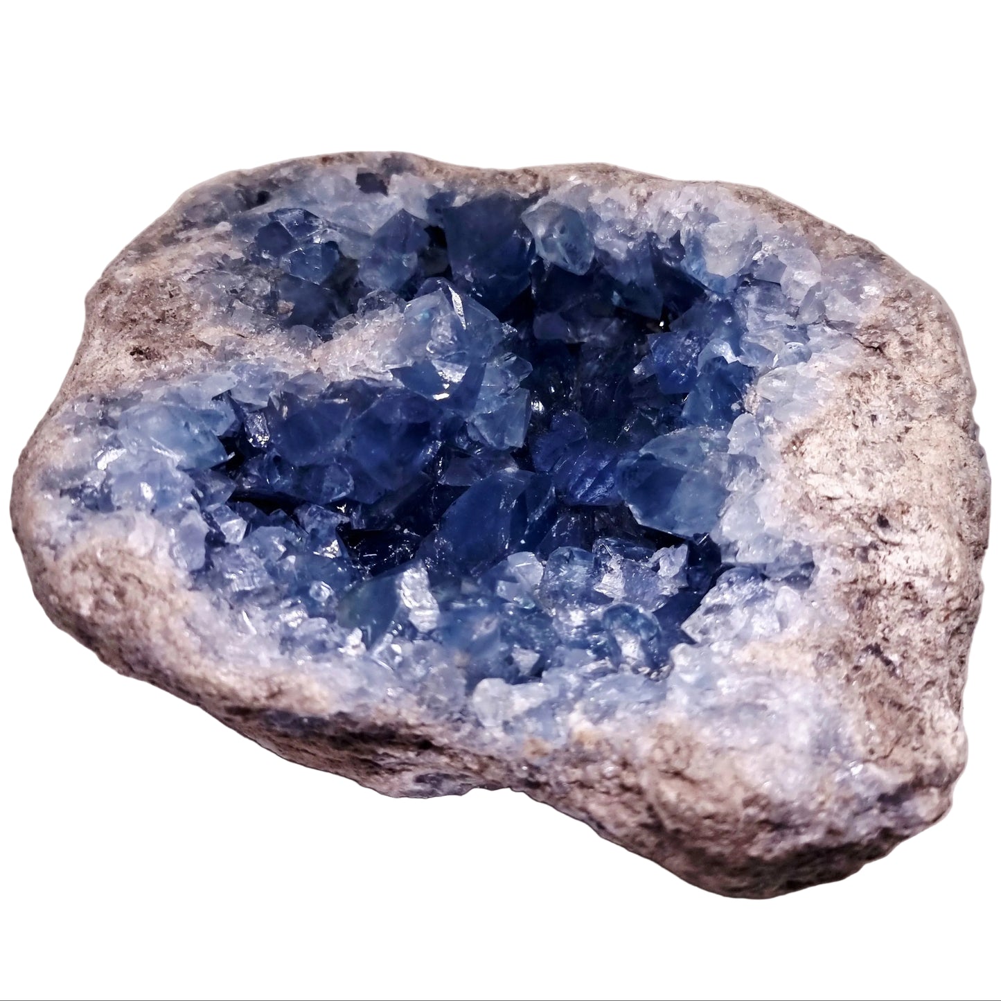 BLUE CELESTITE GEODE CLUSTER 6.4 kg - CLAIRVOYANCE
