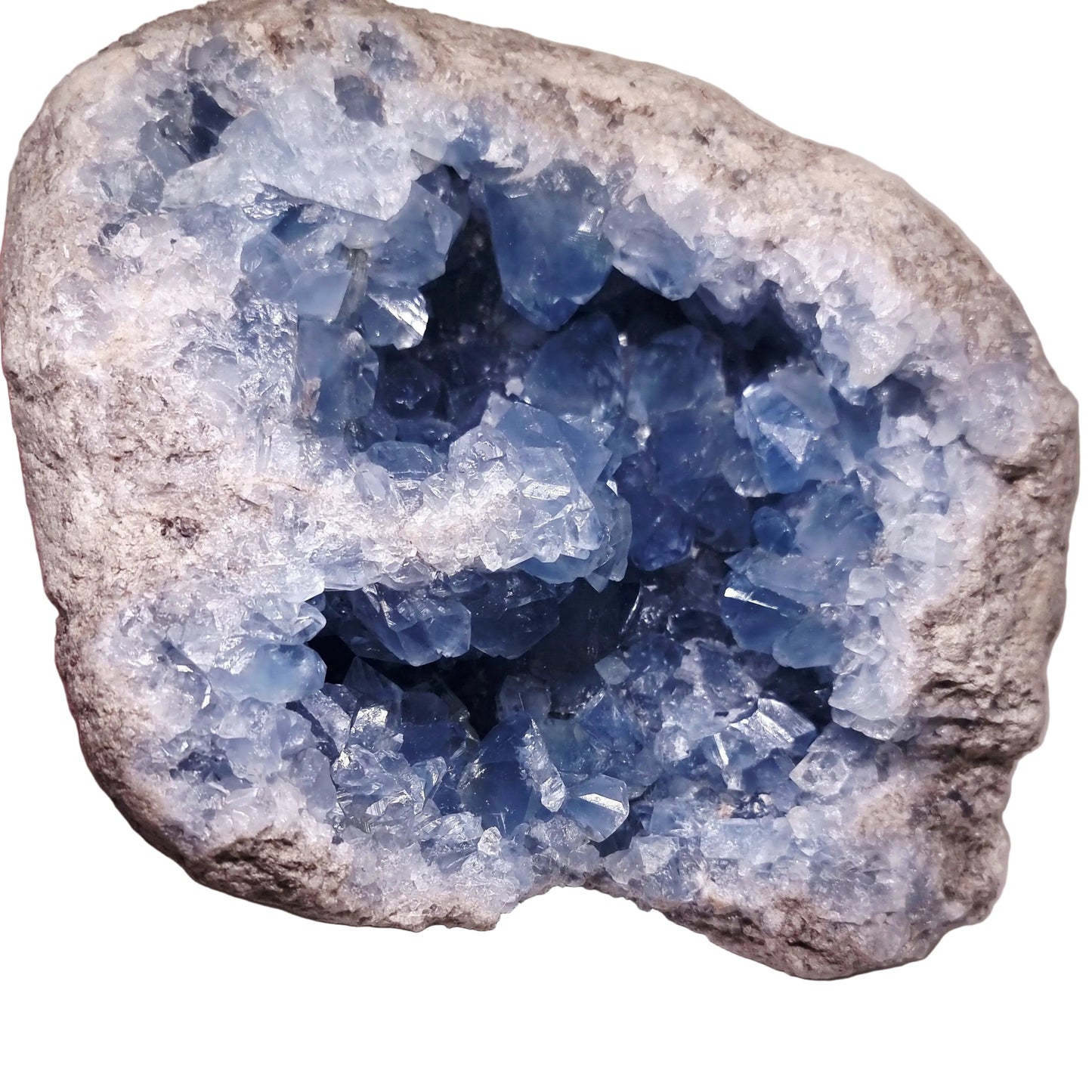 BLUE CELESTITE GEODE CLUSTER 6.4 kg - CLAIRVOYANCE