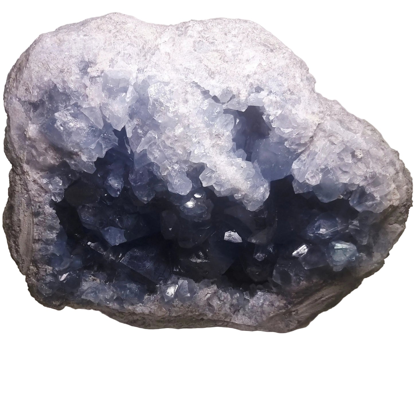 BLUE CELESTITE GEODE CLUSTER 14.1 kg - CLAIRVOYANCE