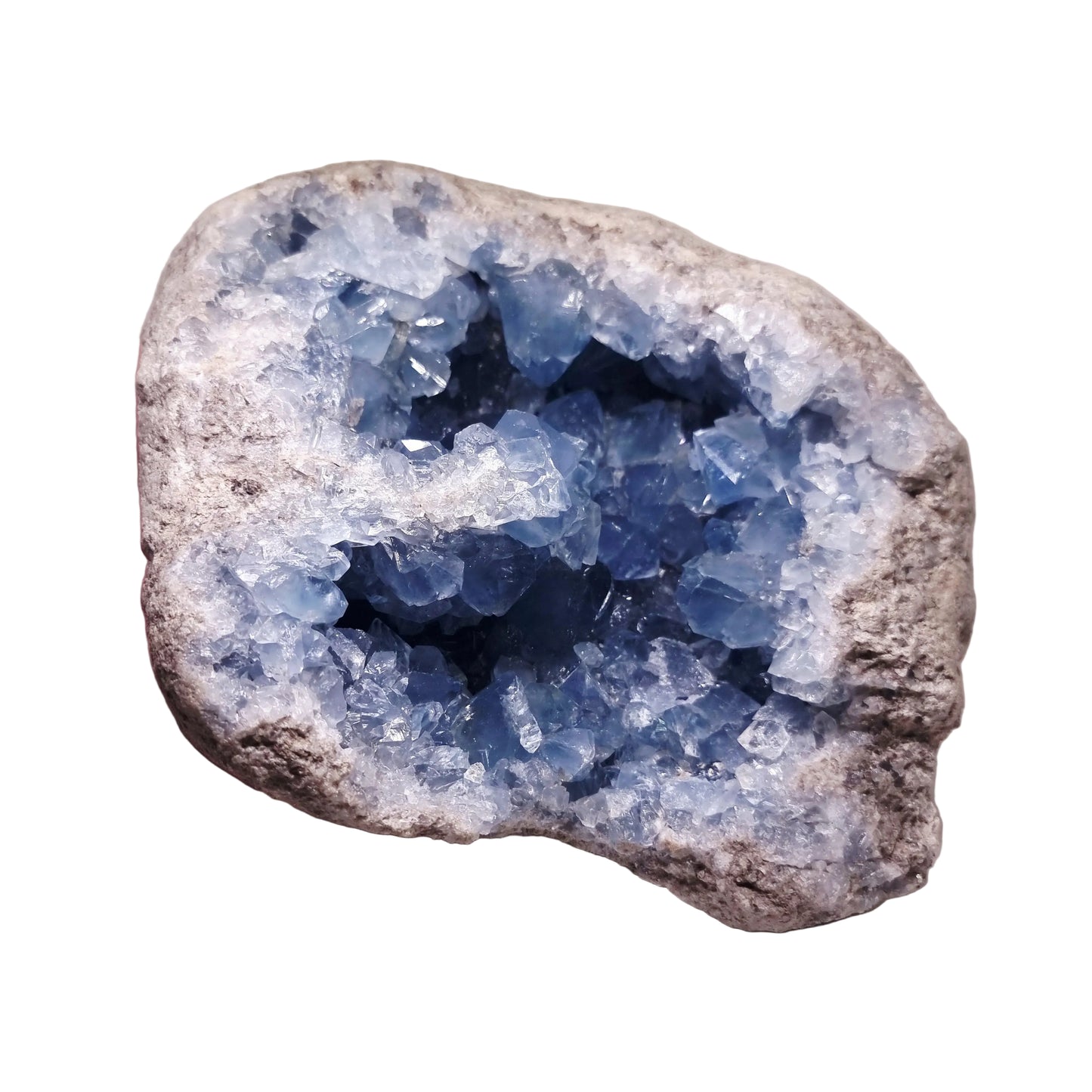 BLUE CELESTITE GEODE CLUSTER 6.4 kg - CLAIRVOYANCE