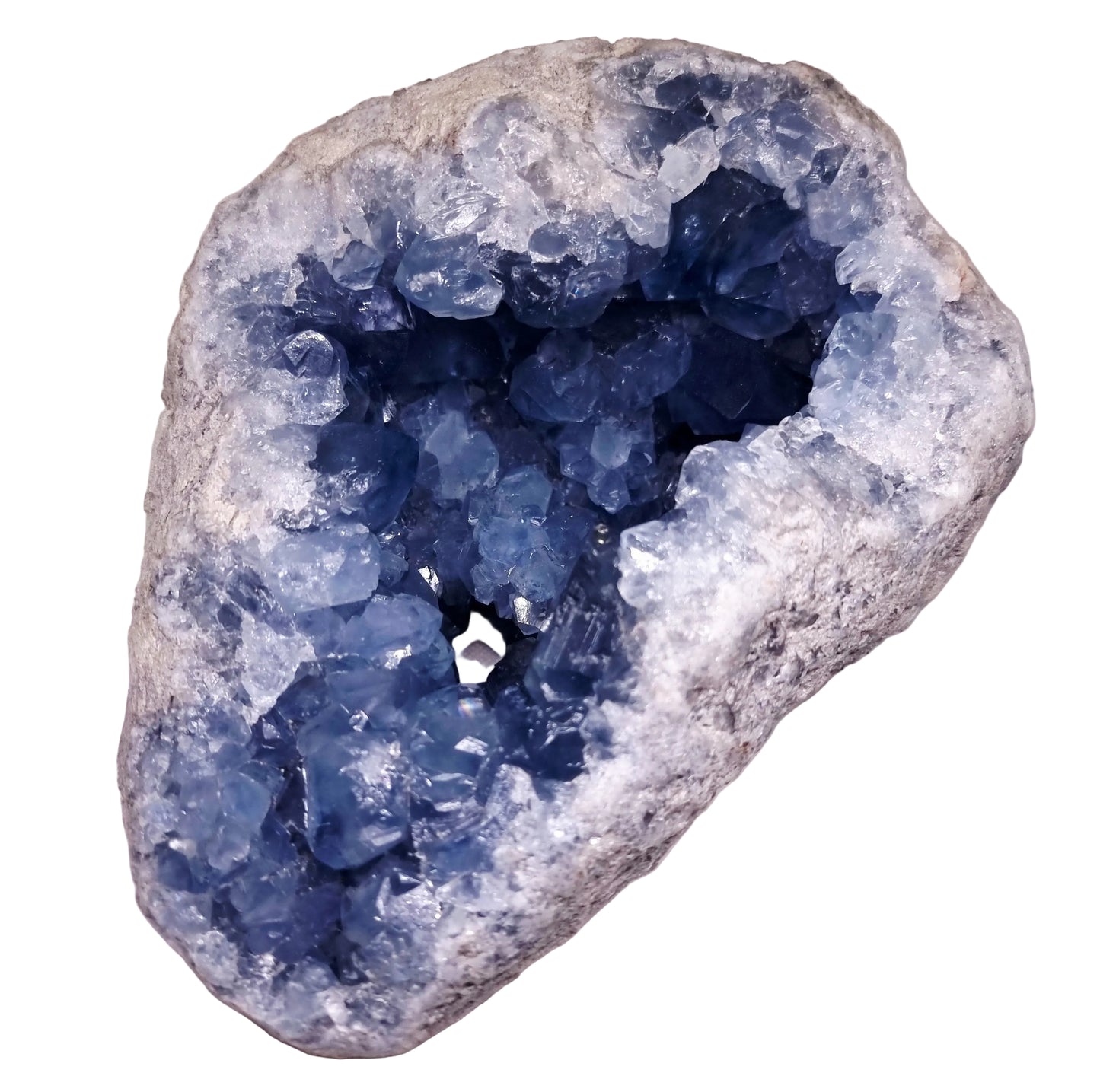 BLUE CELESTITE GEODE CLUSTER 6.1 kg - CLAIRVOYANCE