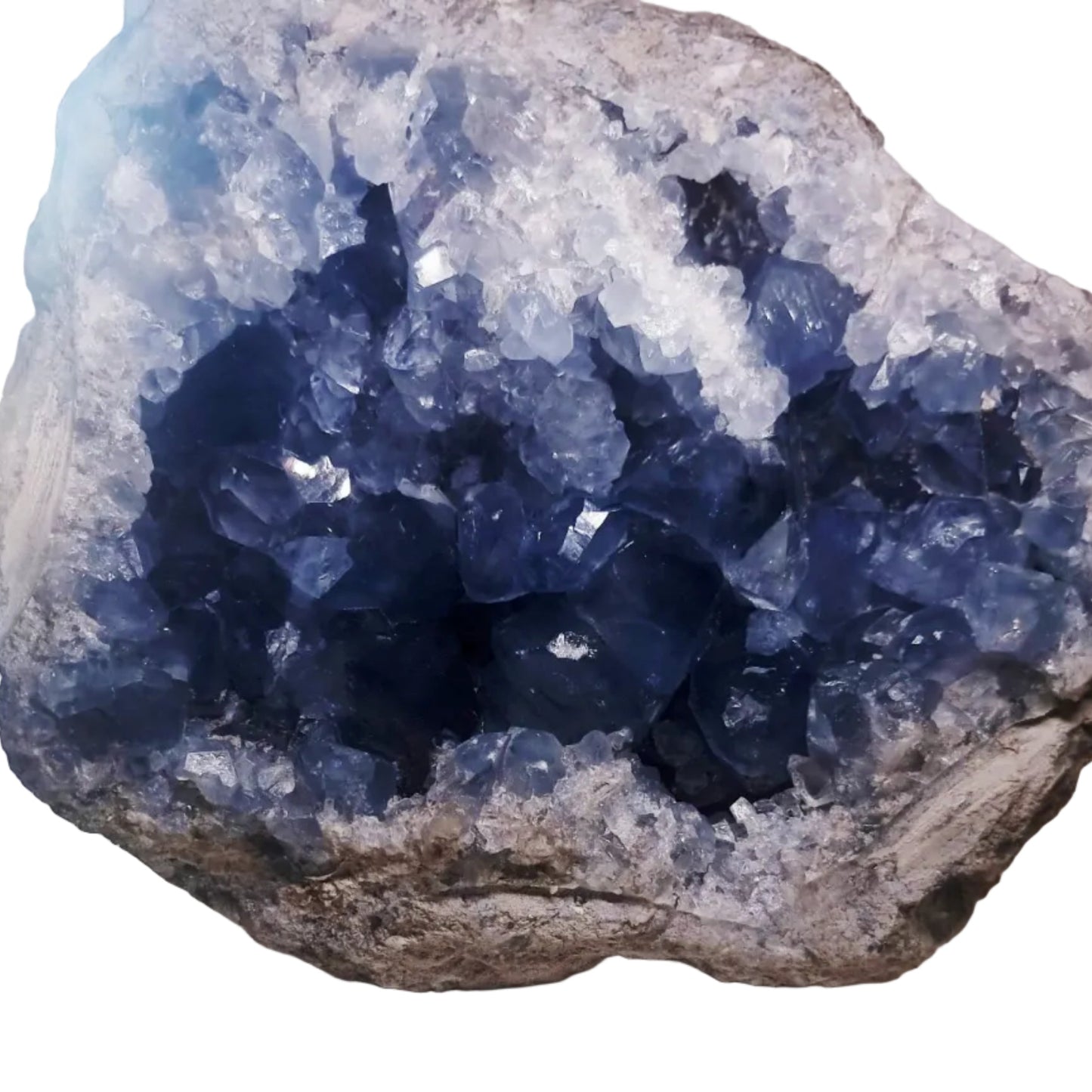 BLUE CELESTITE GEODE CLUSTER 14.1 kg - CLAIRVOYANCE